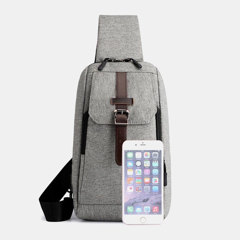 Herren Oxford Casual Verschleißfeste Multifunktions Brusttasche Mit Usb Aufladung Umhängetasche