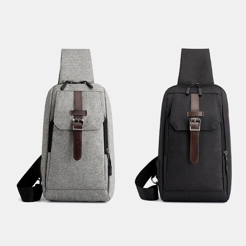 Herren Oxford Casual Verschleißfeste Multifunktions Brusttasche Mit Usb Aufladung Umhängetasche