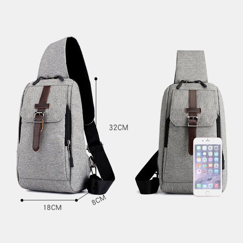 Herren Oxford Casual Verschleißfeste Multifunktions Brusttasche Mit Usb Aufladung Umhängetasche