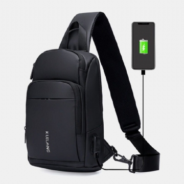 Herren Oxford Große Kapazität Usb Lade Brusttasche Mode Lässig Wild Bus Kartentasche Design Umhängetasche Umhängetasche