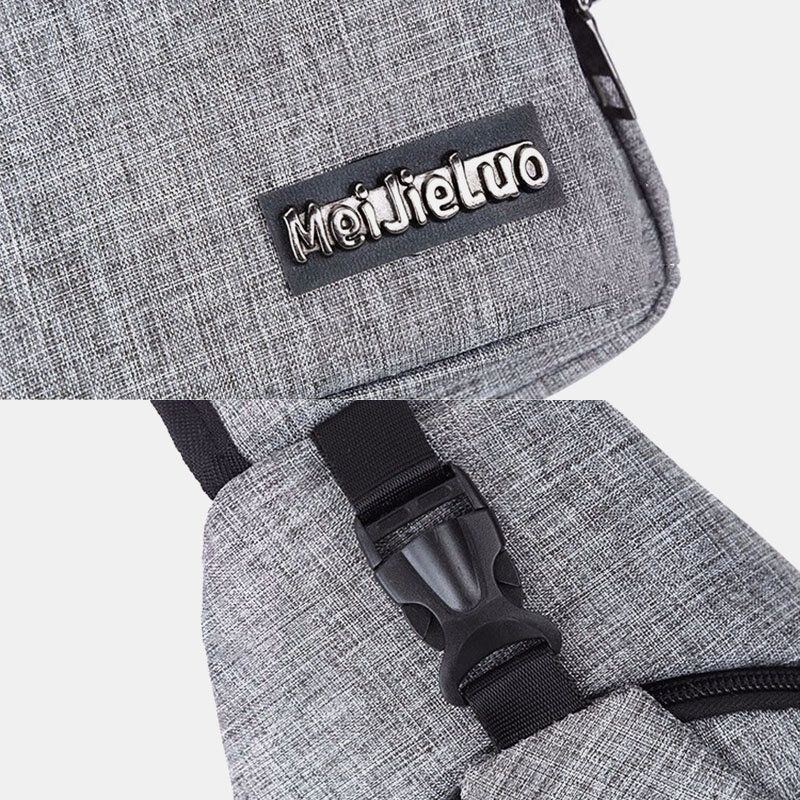 Herren Oxford Stoff Usb Aufladung Multi Pocket Große Kapazität Wasserdichte Brusttasche Umhängetasche