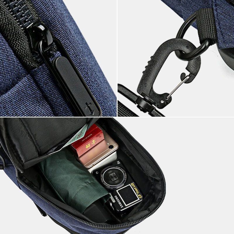 Herren Oxford Wasserdichte Brusttasche Mit Usb Aufladung Und Großer Kapazität Umhängetasche