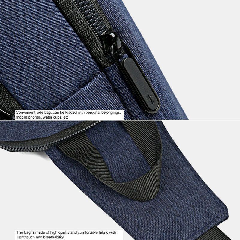 Herren Oxford Wasserdichte Brusttasche Mit Usb Aufladung Und Großer Kapazität Umhängetasche