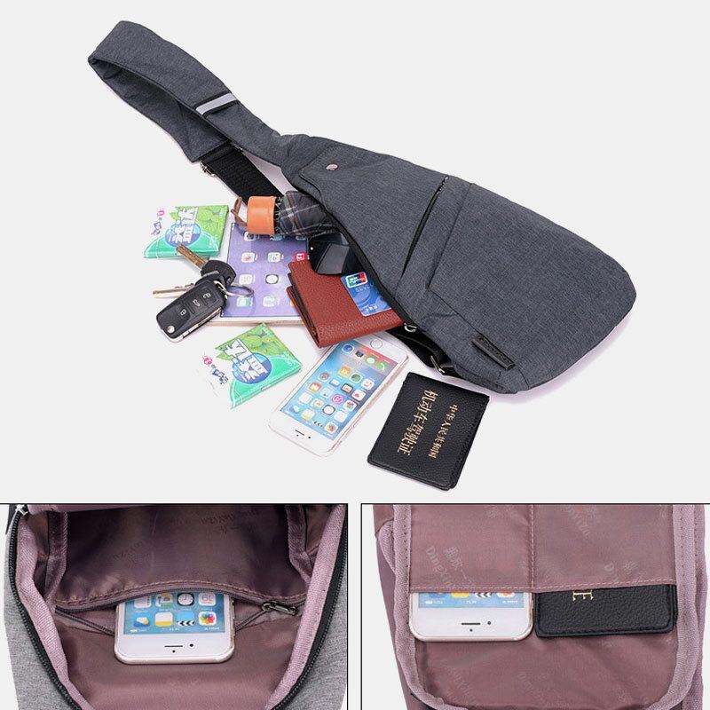 Herren Polyester Große Kapazität Multi Pocket Wasserdicht Casual Umhängetasche Brusttasche Sling Bag