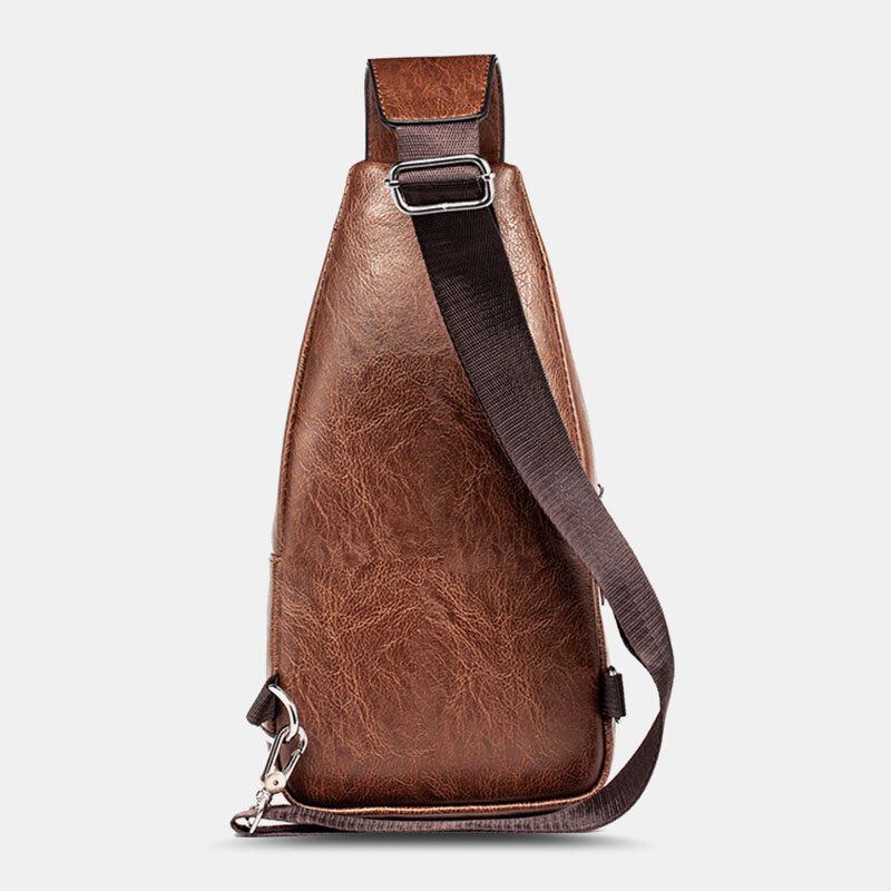 Herren Pu Leder Multifunktionale Große Kapazität Wasserdichte 6.5 Zoll Telefontasche Brusttasche Crossbody Taschen