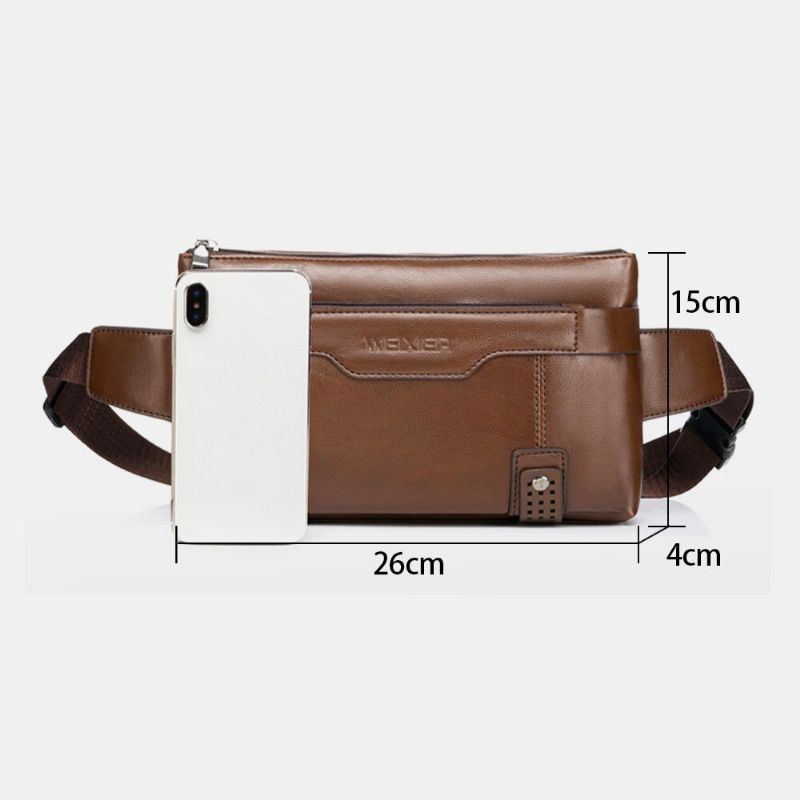 Herren Pu Leder Wasserdichte Brusttasche Mit Großer Kapazität Outdoor Ausflug 6.5 Zoll Handytasche Crossbody Taschen Umhängetasche