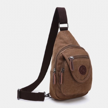 Herren Retro Segeltuch Brusttasche Mit Hoher Kapazität Freizeitkleidung Wasserdichte Umhängetasche Umhängetasche