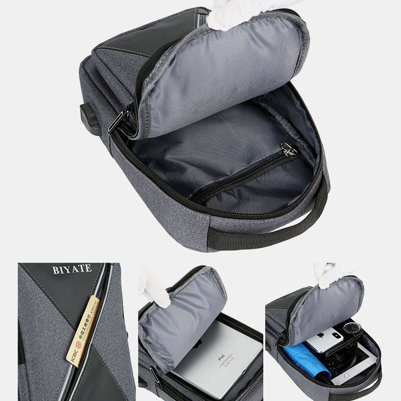 Herren Usb Aufladung Brusttasche Mit Mehreren Taschen Oxford Rutschfeste Verschleißfeste Wasserdichte Lässige Umhängetasche Umhängetaschen