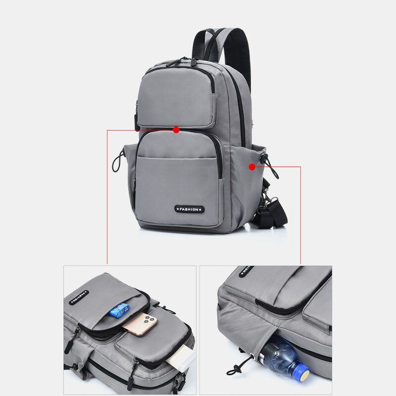 Herren Usb Aufladung Multi Carry Multi Layer Wasserdichte Umhängetasche Brusttasche Sling Bag Rucksack