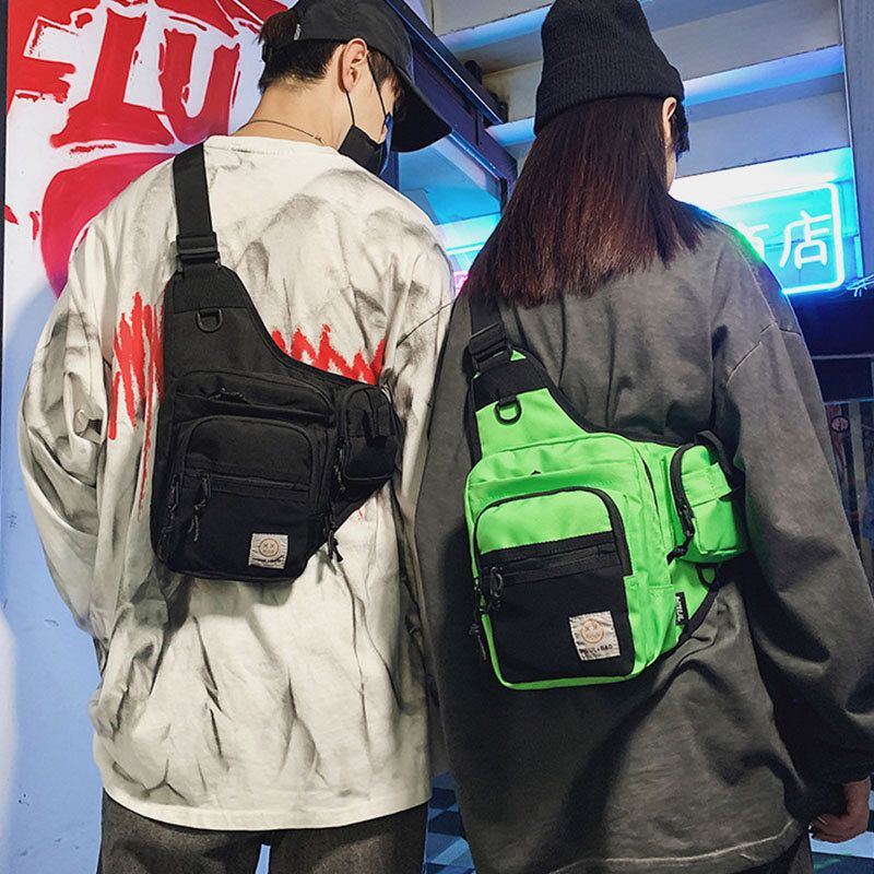 Unisex Oxford Stoff Für Herren Multifunktional Taktisch Reflektierend Bei Nacht Persönlichkeit Hip Hop Brusttasche Umhängetasche