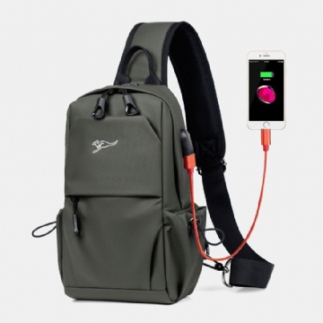 Wasserdichte Abriebfeste Herren Brusttasche Mit Usb Ladefunktion. Diebstahlsichere Crossbody Umhängetasche Mit Mehreren Taschen