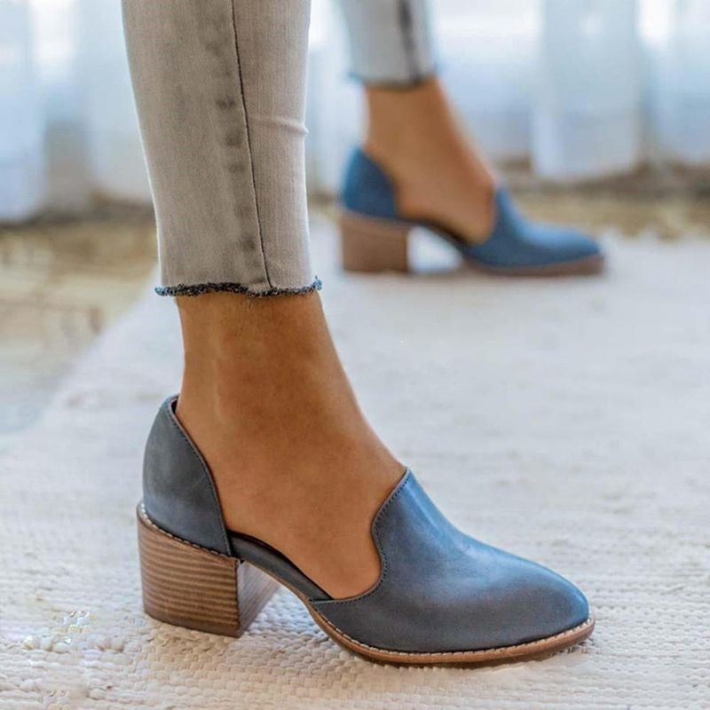 Chunky Heel Pumps Lässige Slip On Schuhe Für Damen