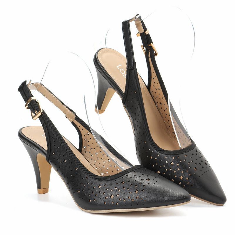 Damen Aushöhlen Spitzschuh Slingback Elegante Büro Pumps