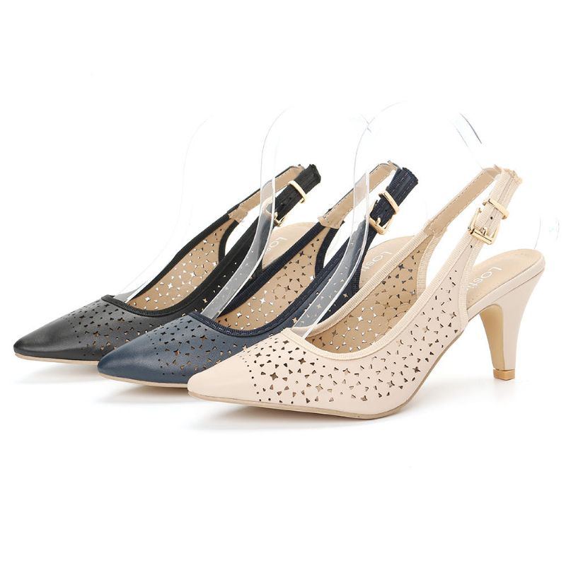 Damen Aushöhlen Spitzschuh Slingback Elegante Büro Pumps