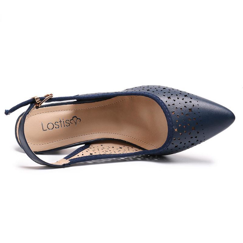 Damen Aushöhlen Spitzschuh Slingback Elegante Büro Pumps