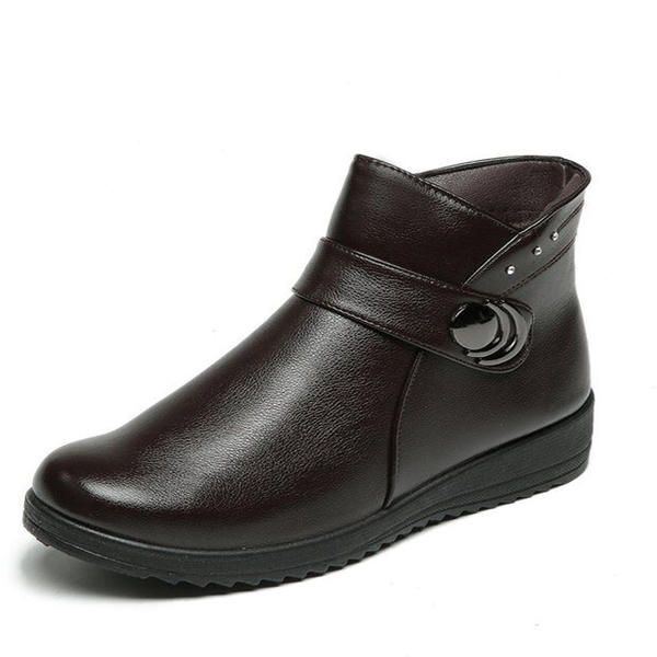 Baumwollschuhe Stiefeletten Mit Kunstpelzfutter Damen Warmhaltende Schneestiefel