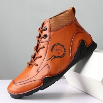 Bequeme Octopus Stiefel Zum Schnüren Mit Handgenähten Stiefeln Aus Rindsleder Mit Weicher Sohle Für Herren