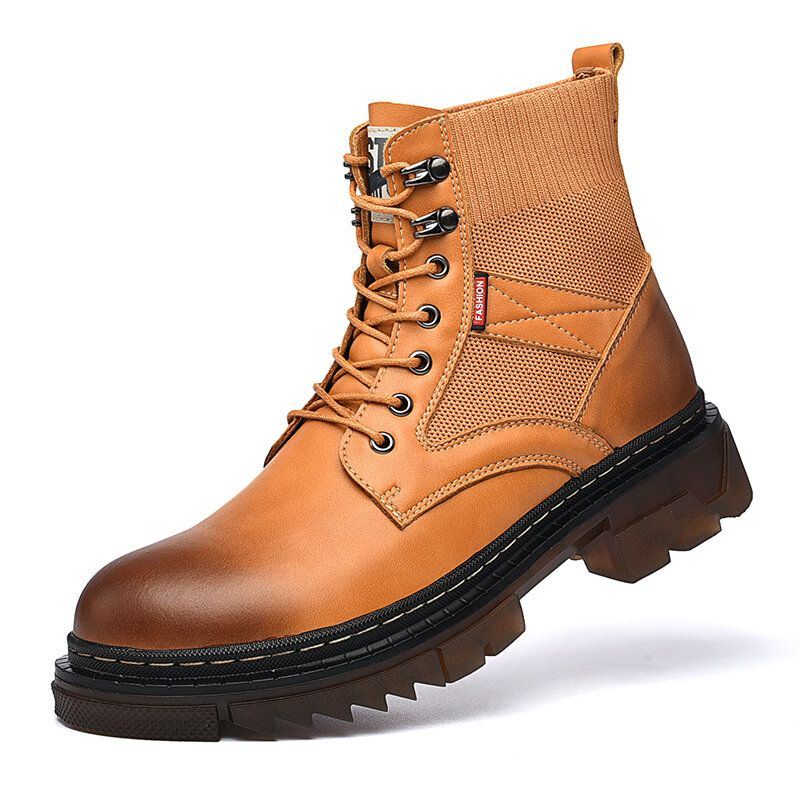 Bequeme Runde Rutschfeste High Top Tooling Stiefel Für Herren