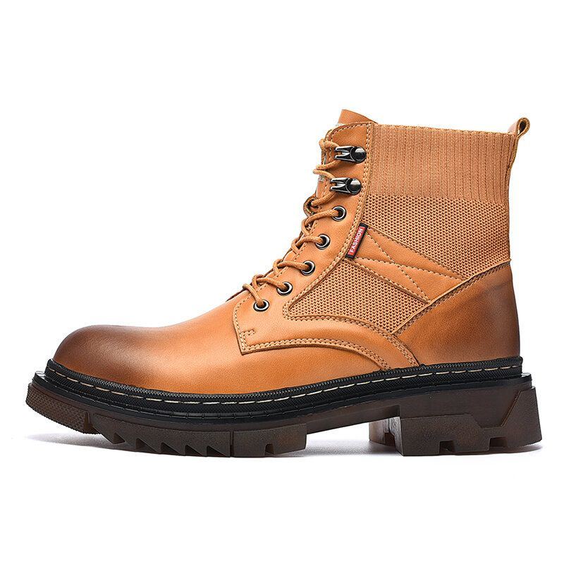 Bequeme Runde Rutschfeste High Top Tooling Stiefel Für Herren