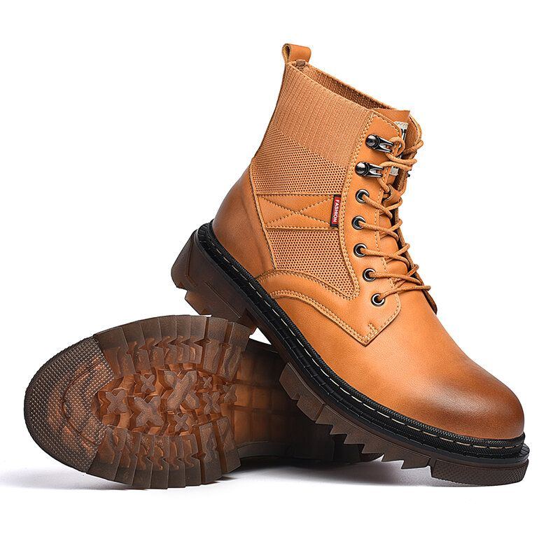 Bequeme Runde Rutschfeste High Top Tooling Stiefel Für Herren