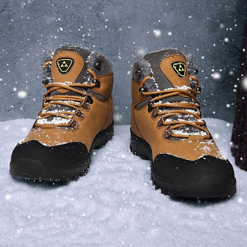 Bequeme Rutschfeste Tragbare Plüsch Warme Winterwanderschuhe Für Herren