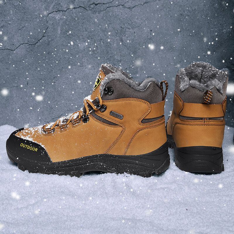 Bequeme Rutschfeste Tragbare Plüsch Warme Winterwanderschuhe Für Herren