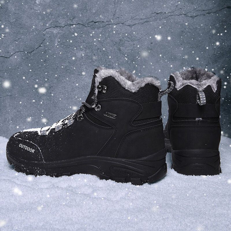 Bequeme Rutschfeste Tragbare Plüsch Warme Winterwanderschuhe Für Herren