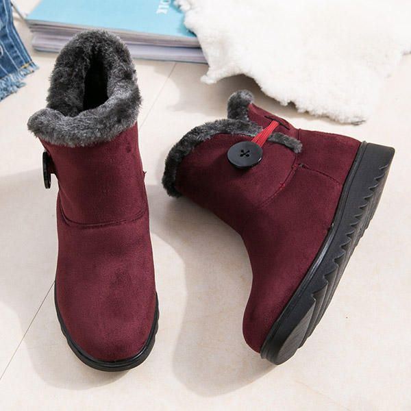 Bequeme Warmhaltende Weiche Knöchel Schneestiefel Für Damen Mit Schnalle