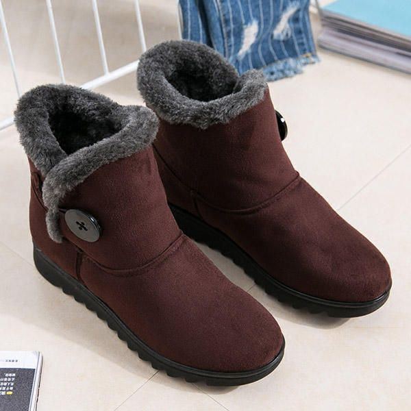 Bequeme Warmhaltende Weiche Knöchel Schneestiefel Für Damen Mit Schnalle