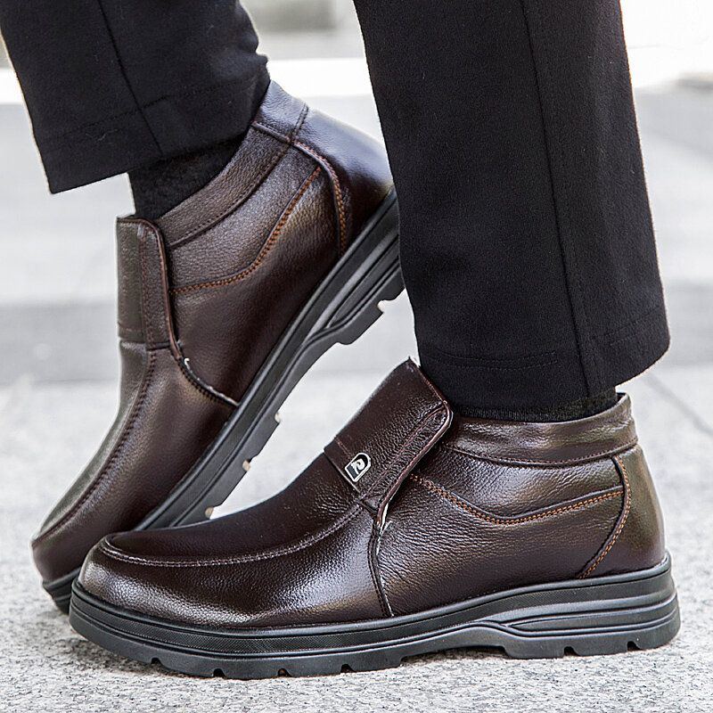 Bequeme Wasserdichte Rutschfeste Warme Weiche Business Casual Stiefeletten Für Herren