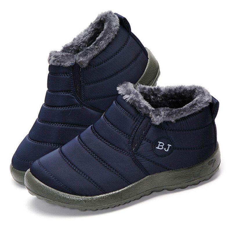 Bj Shoes Warme Flache Knöchelhohe Schneestiefel Mit Wollfutter Für Damen