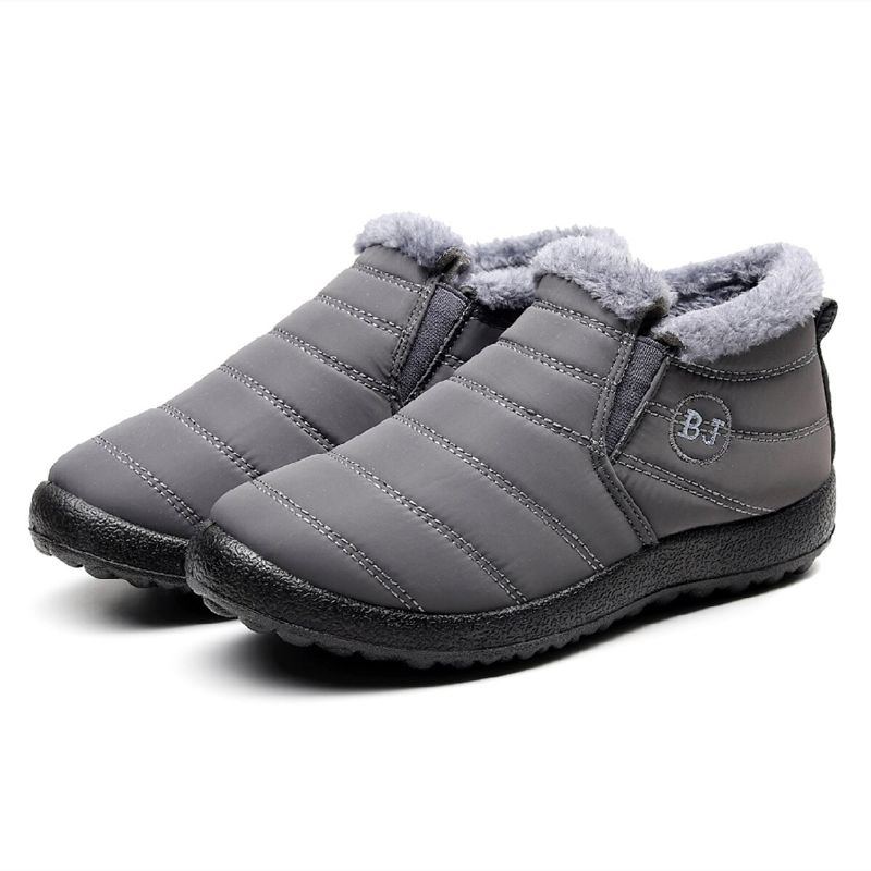 Bj Shoes Warme Flache Knöchelhohe Schneestiefel Mit Wollfutter Für Damen