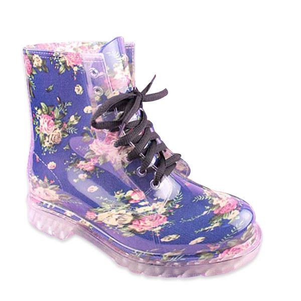 Candy Bunte Kristallklare Regenstiefel Mit Flachem Absatz Für Damen