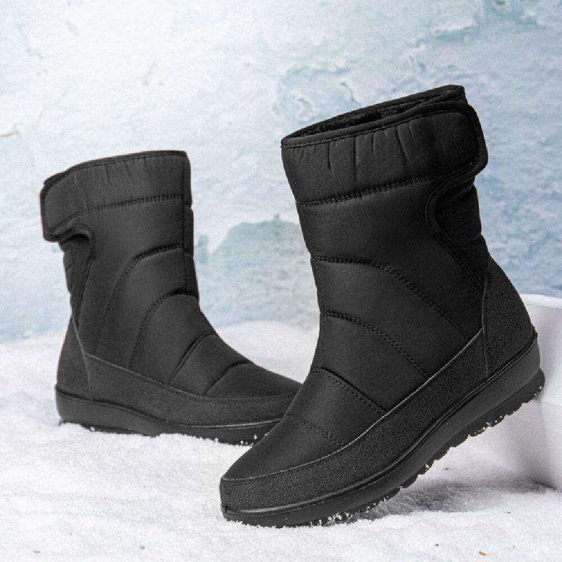 Damen Lässige Warmfutter Wasserdichte Klettverschluss Kurze Waden Schneestiefel