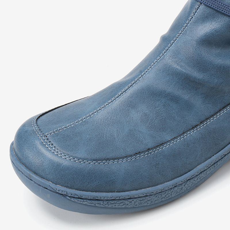 Damen Retro Rutschfeste Weiche Sohle Lässige Lederstiefeletten