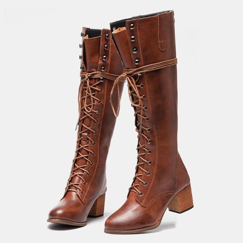 Damen Retro Schnürstiefel In Übergröße