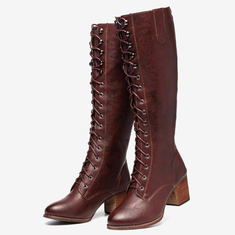 Damen Retro Schnürstiefel In Übergröße