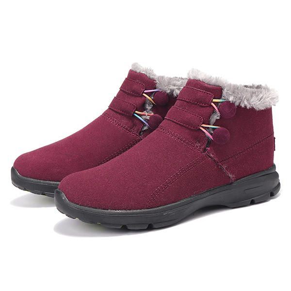 Damen Schneestiefel Pelzfutter Baumwolle Rutschfeste Outdoor Sportschuhe