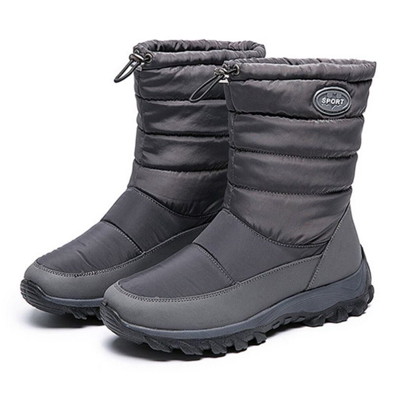 Damen Warm Gefütterte Pull On Plus Samt Schnee Freizeitstiefel