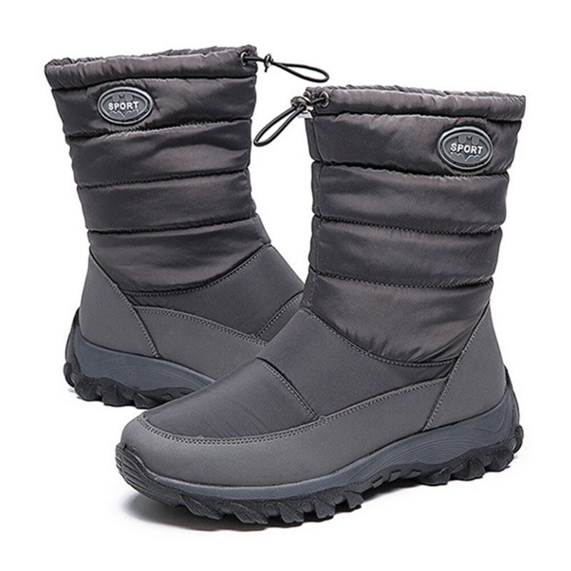 Damen Warm Gefütterte Pull On Plus Samt Schnee Freizeitstiefel