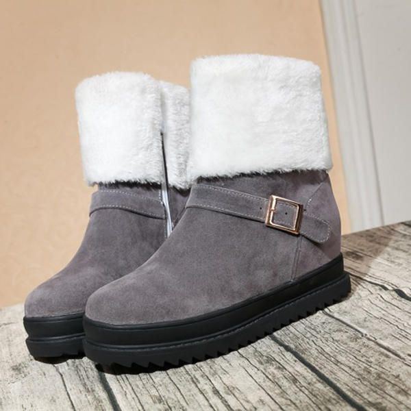 Damen Winter Stiefeletten Reißverschluss Pelzfutter Warmhalten Schneestiefel