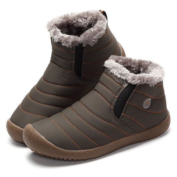 Damen Winter Unisex Baumwoll Schneestiefel In Großen Größen Warm Halten Outdoor Plüsch Stiefeletten