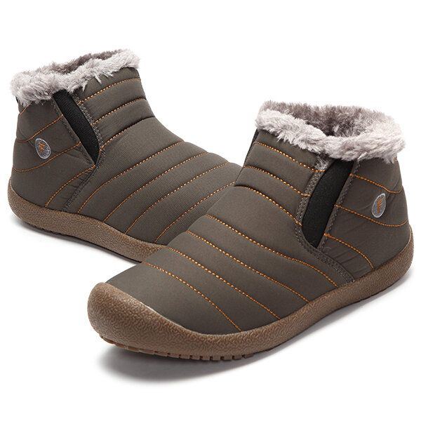 Damen Winter Unisex Baumwoll Schneestiefel In Großen Größen Warm Halten Outdoor Plüsch Stiefeletten