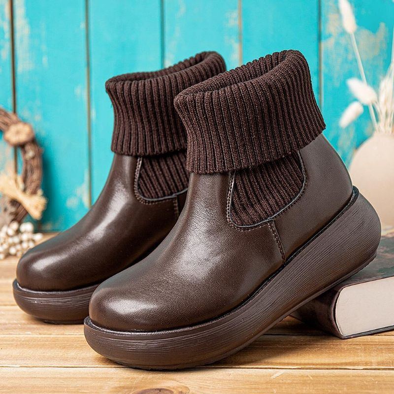 Damenmode Beiläufige Bequeme Plattform Sockenstiefel