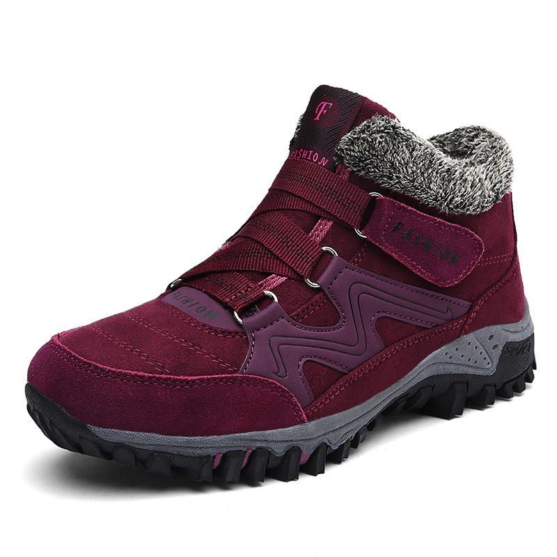 Damen Pelz Futter Warme Beiläufige Hook Loop Schneestiefel