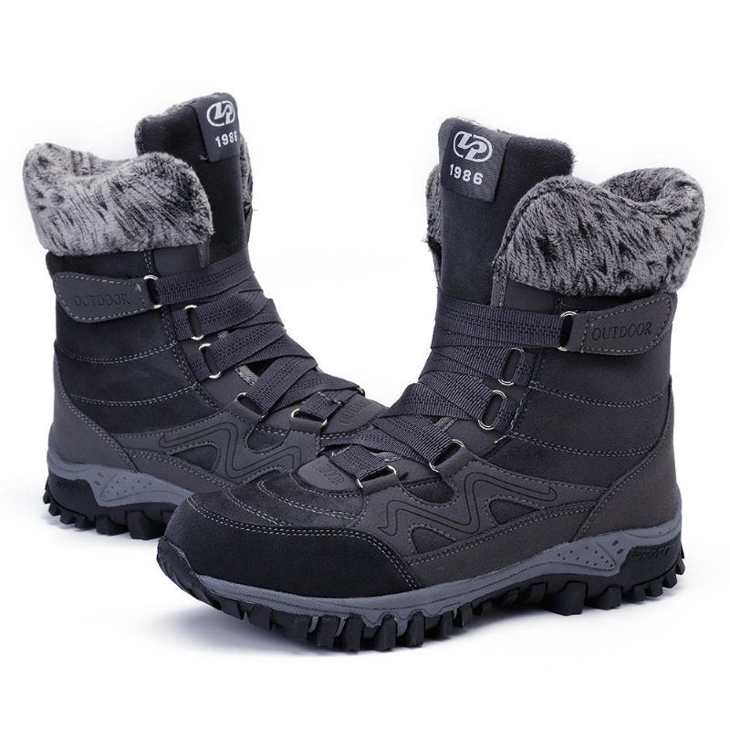 Damen Pelz Futter Warme Beiläufige Hook Loop Schneestiefel