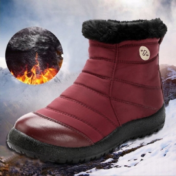 Große Bequeme Warme Wasserdichte Winter Schneestiefel Mit Reißverschluss Für Damen