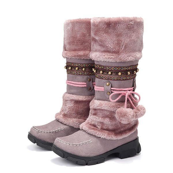 Große Flauschige Und Warm Haltende Winter Schneestiefel Für Damen