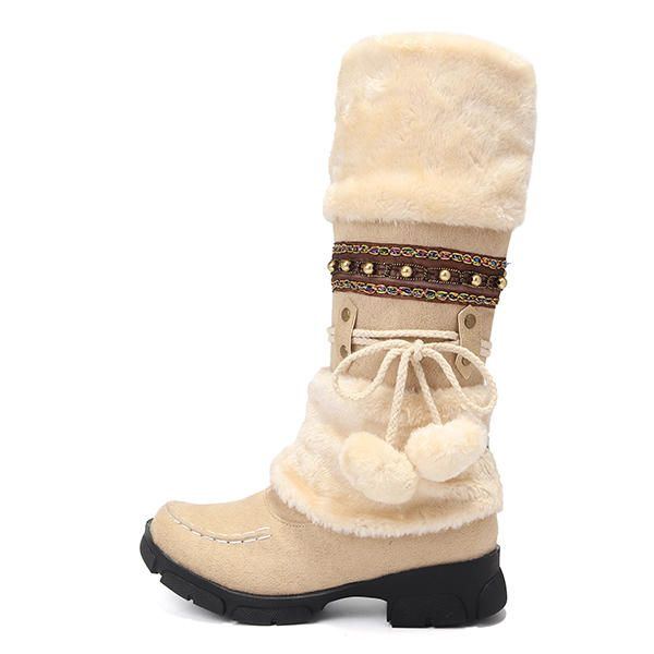 Große Flauschige Und Warm Haltende Winter Schneestiefel Für Damen