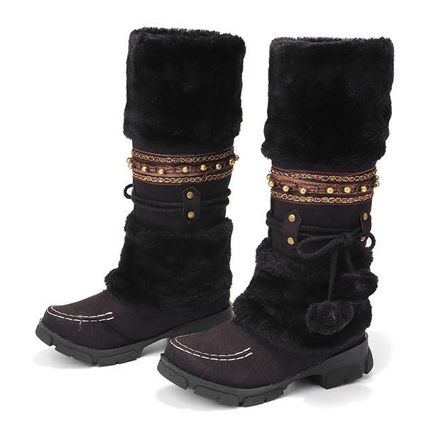 Große Flauschige Und Warm Haltende Winter Schneestiefel Für Damen